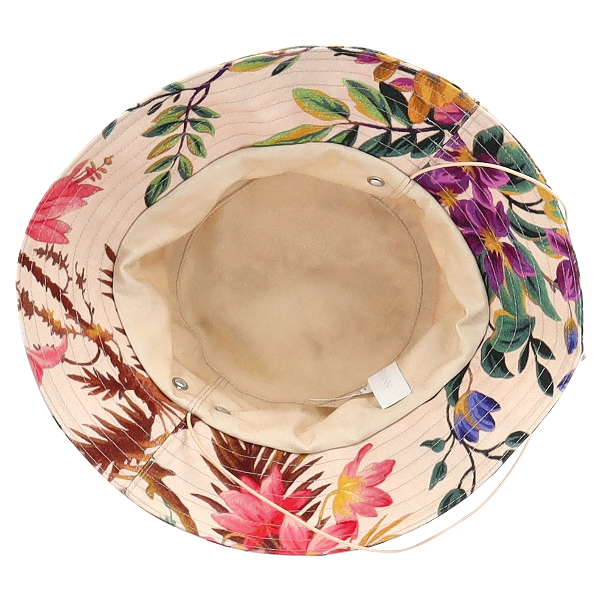 Preowned Zimmermann Floral-print Linen Bucket Hat floral print cotton