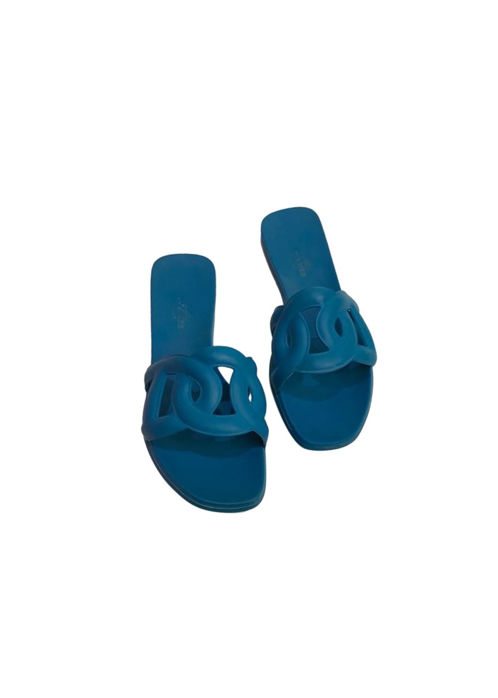 Preowned Hermes Blue rubber Aloha sandals Size 36 plastic