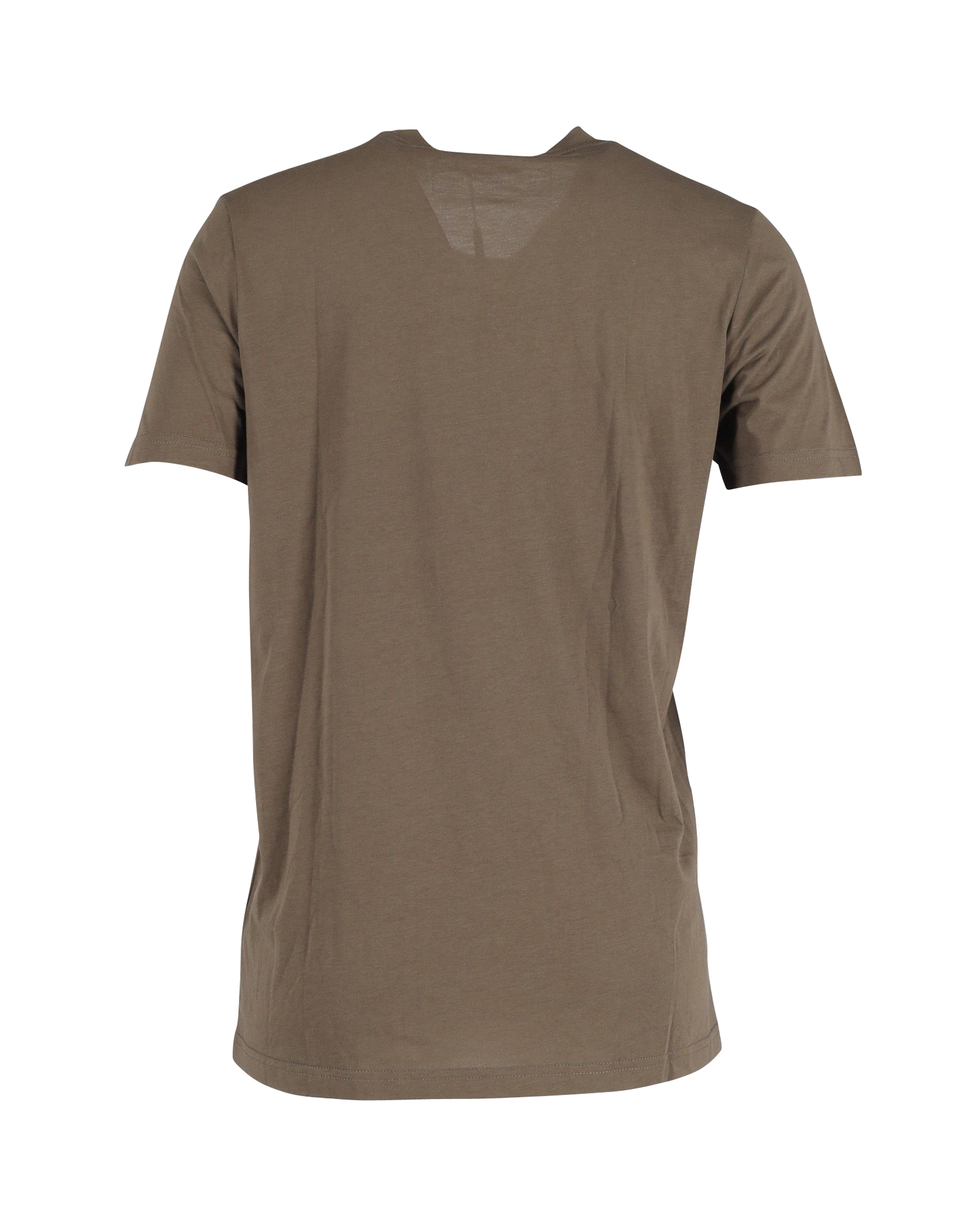 Preowned Balmain Khaki Metallic Logo T-shirt with Gold Button Detail Size M green | khaki cotton