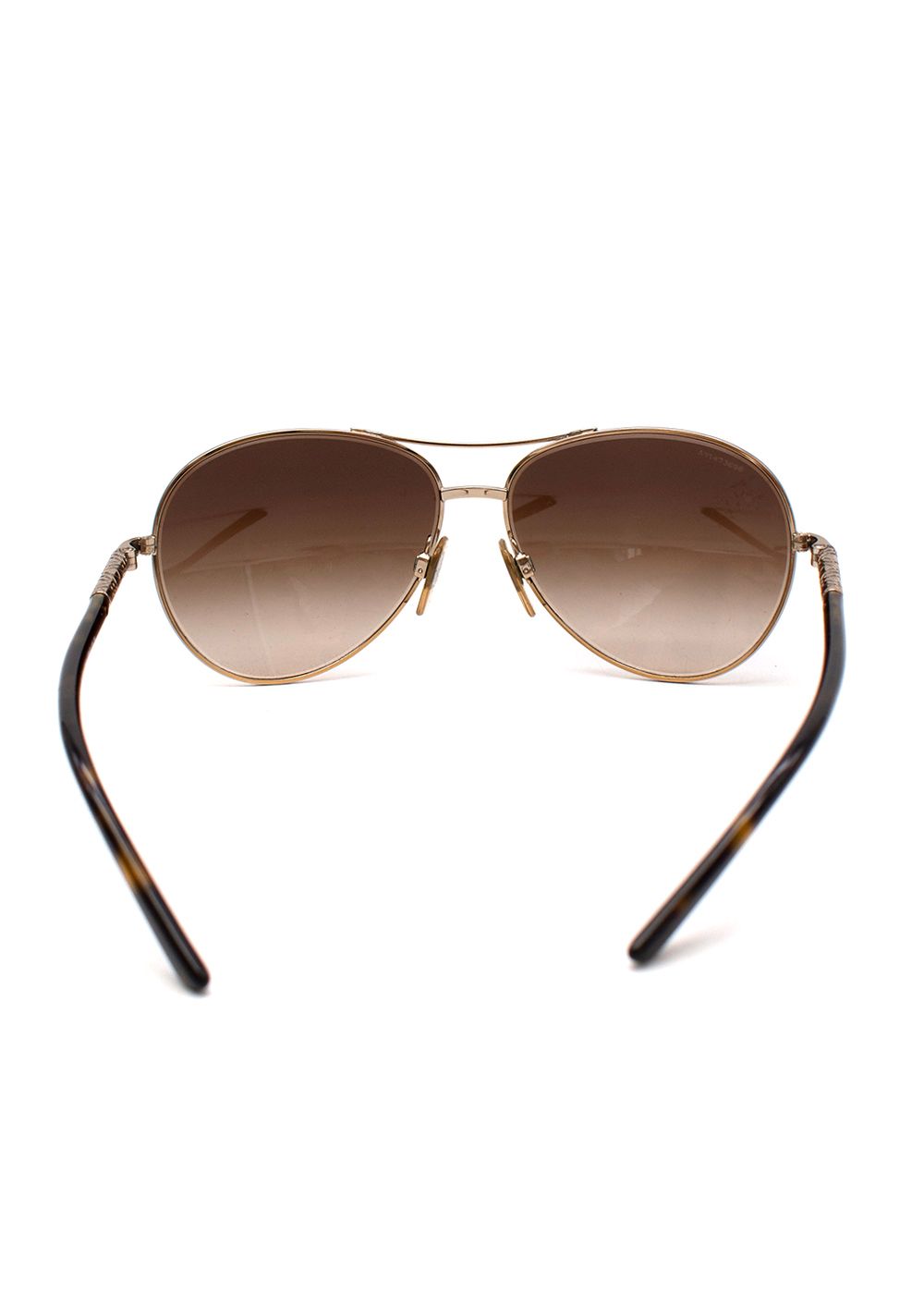 Preowned Burberry Aviator Sunglasses Gold acetate