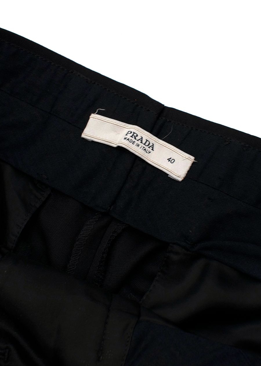 Preowned Prada Black Straight Leg Trousers Size XS wool