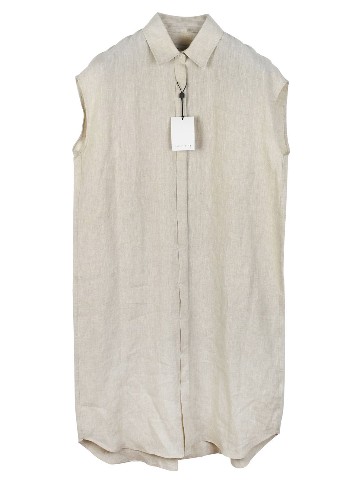 Mackintosh Beige Linen Sleeveless Shirt Dress Size XXS Beige/Nude