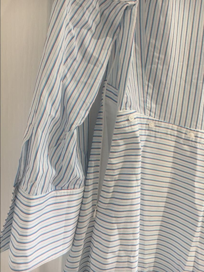 31 Phillip Lim Women's Blue Striped Shirt Dress Size M please see description