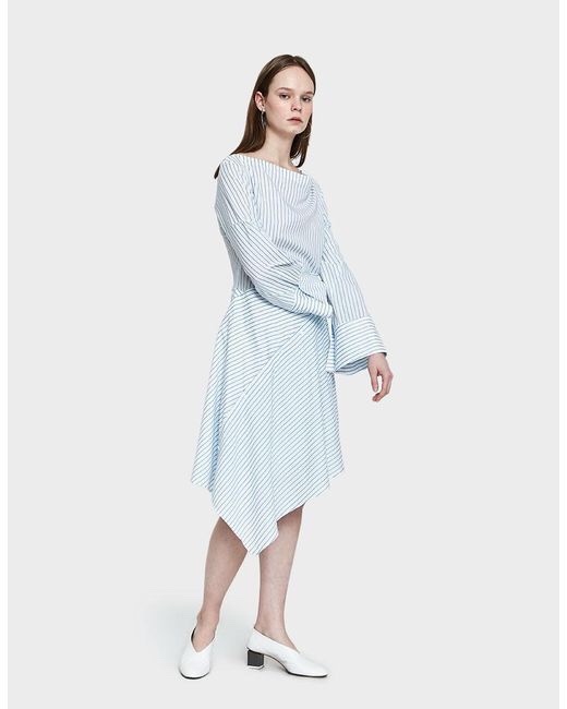 31 Phillip Lim Women's Blue Striped Shirt Dress Size M please see description