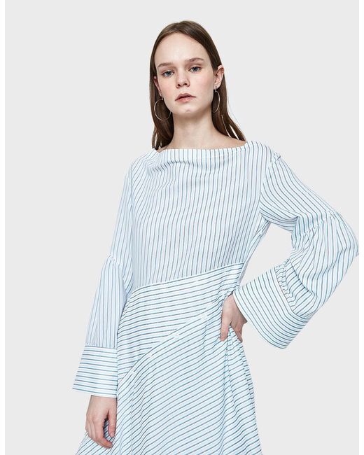 31 Phillip Lim Women's Blue Striped Shirt Dress Size M please see description