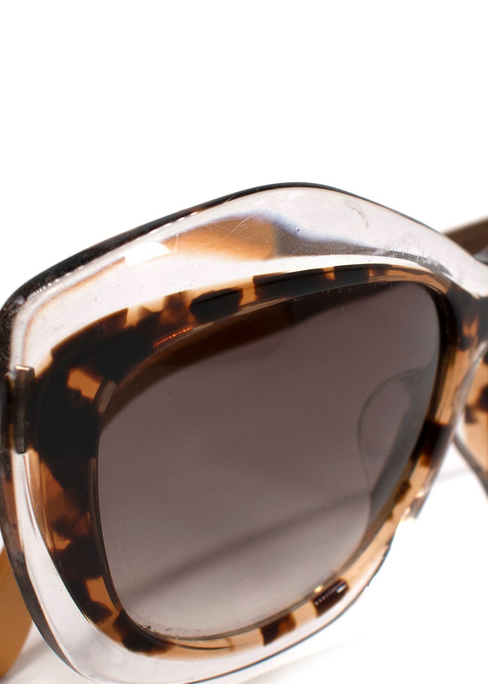 Preowned Fendi Brown Tortoise Shell Cat Eye Gradient Sunglasses Tortoise shell clear metal