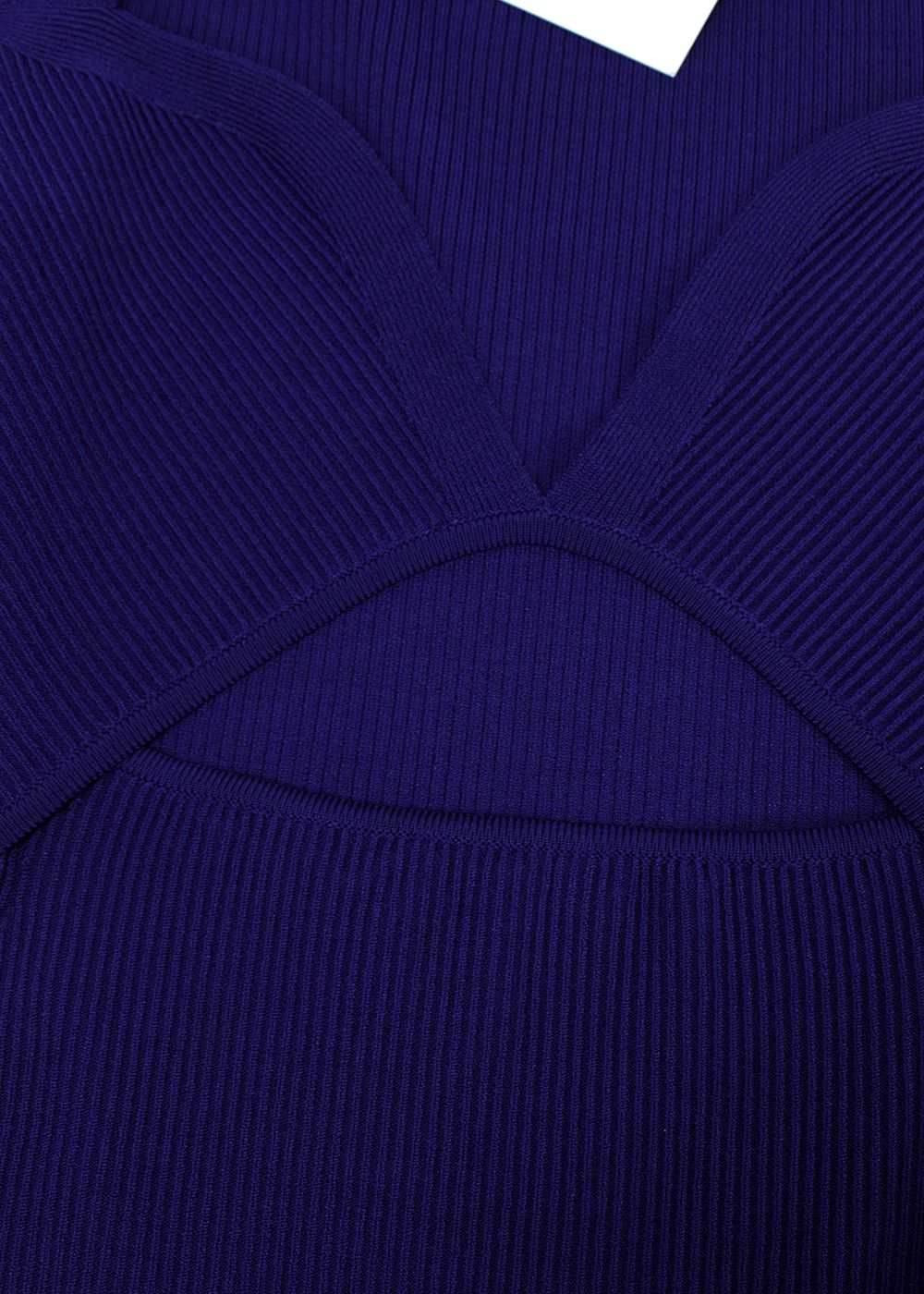 Gauge81 Ottero Ultramarine Ribbed Mini Dress Size M Purple viscose