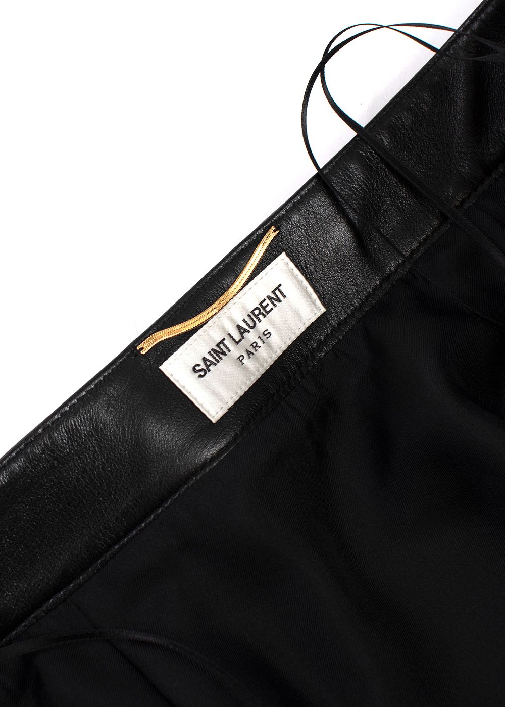 Saint Laurent Black Buttoned Leather Mini Skirt Size XS