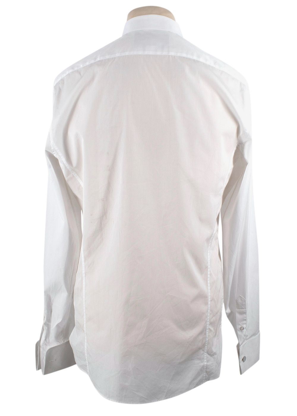 Men's Gucci white cotton pintuck formal shirt Size 155