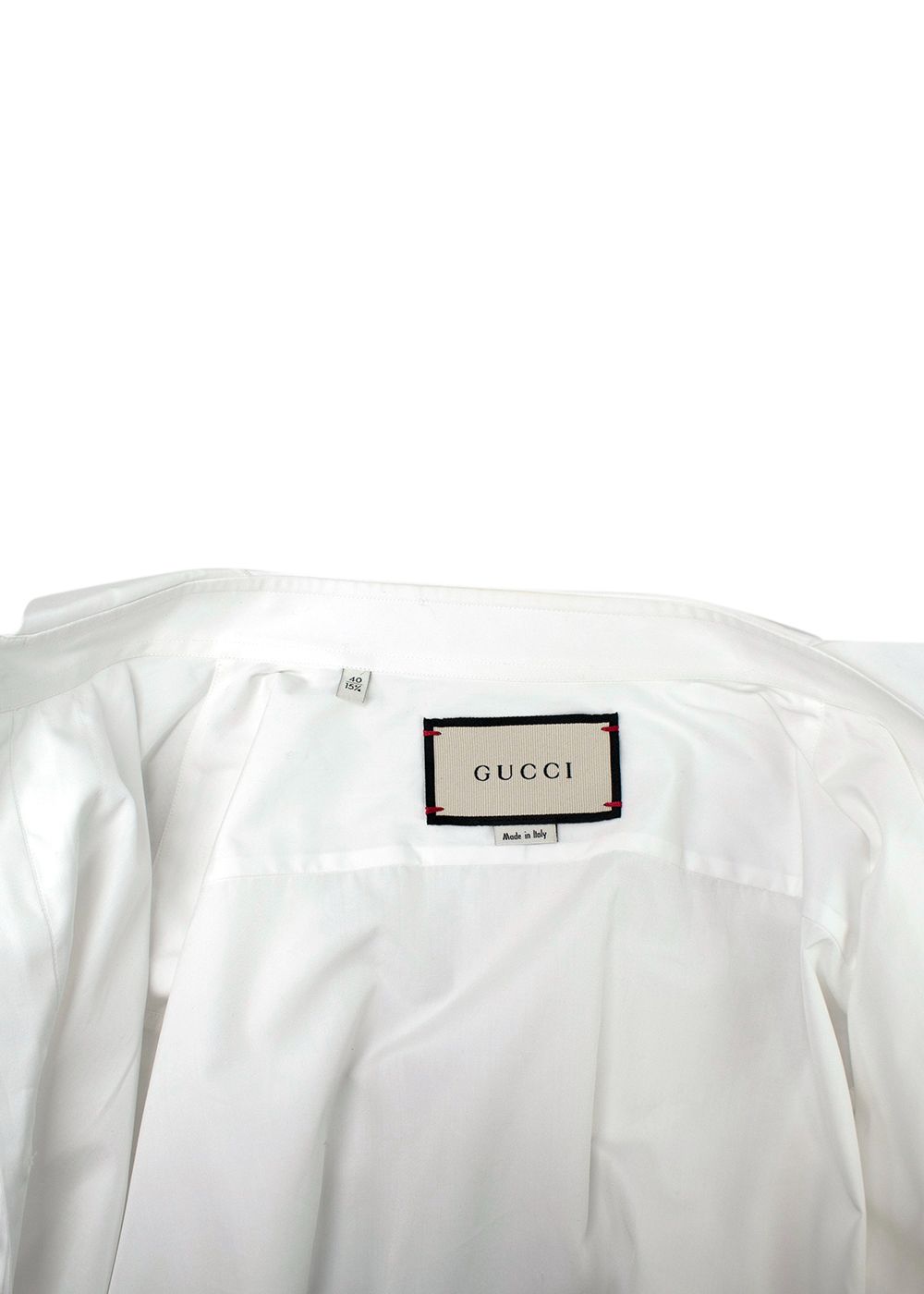 Men's Gucci white cotton pintuck formal shirt Size 155