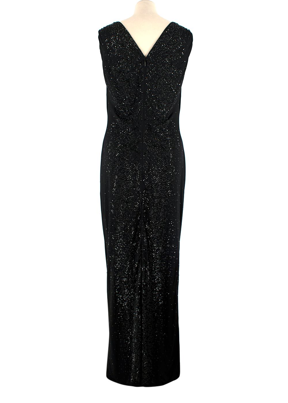 Versace Black Crystal Medusa Gown Size L viscose