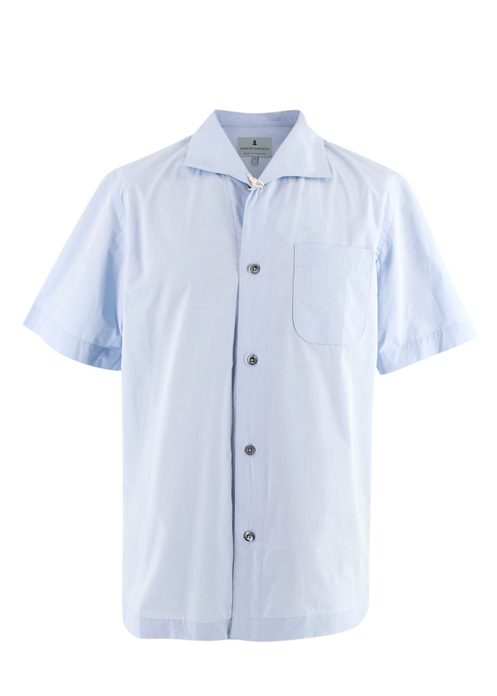 Hemingsworth Cotton Zephyr Marina Shirt Size L light blue