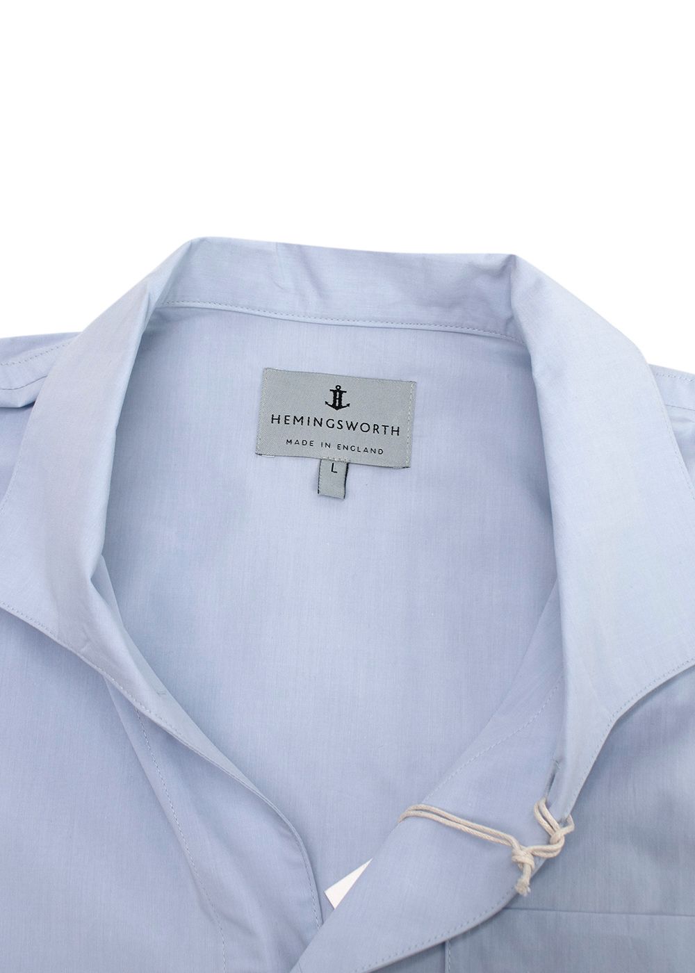 Hemingsworth Cotton Zephyr Marina Shirt Size L light blue