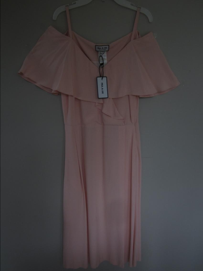 Paul  Joe Severiny Cold-Shoulder Pink Crepe de Chine Dress Size XS viscose