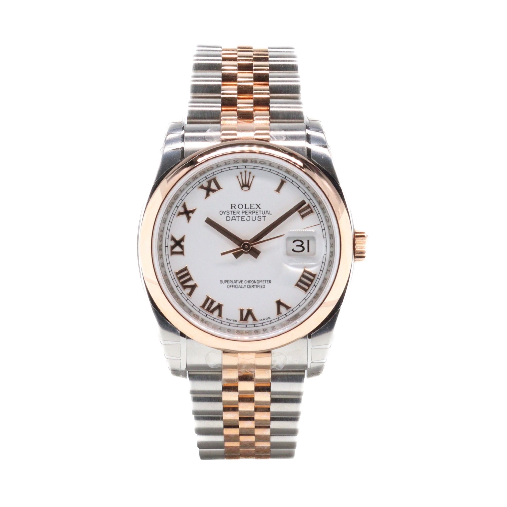 Preowned Rolex Rose Gold and  Stainless Steel Datejust 36mm