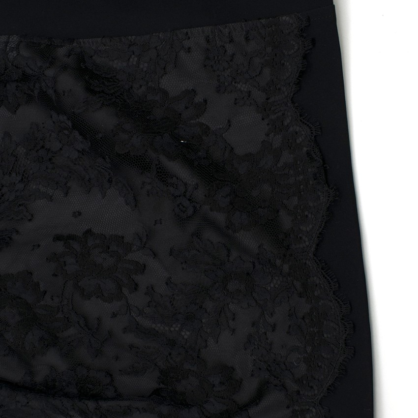 Preowned Moschino Black Lace Detailed Skirt Size XS polyester