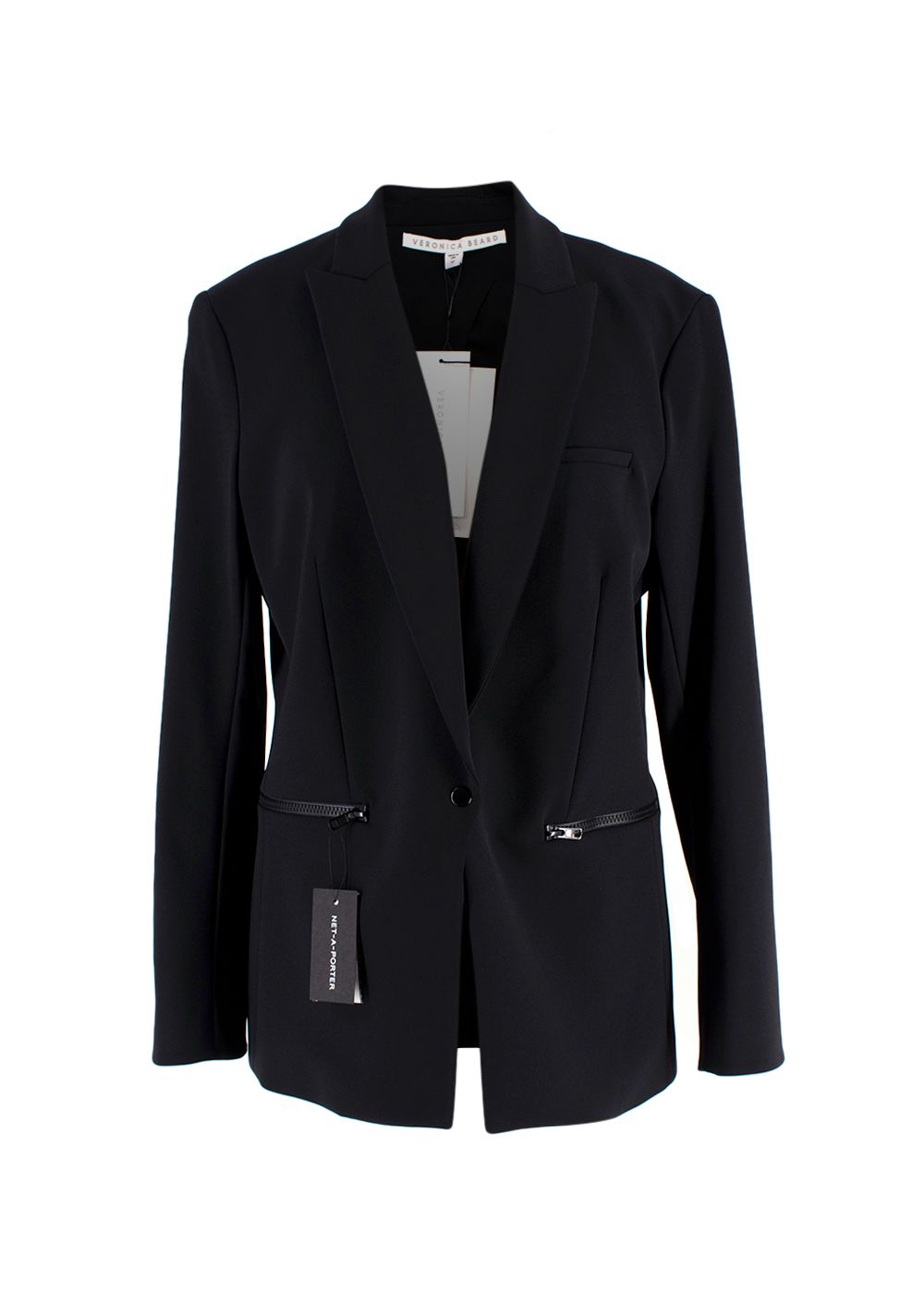 Veronica Beard Black Single Breasted Dickey Blazer Size M polyester/elastane