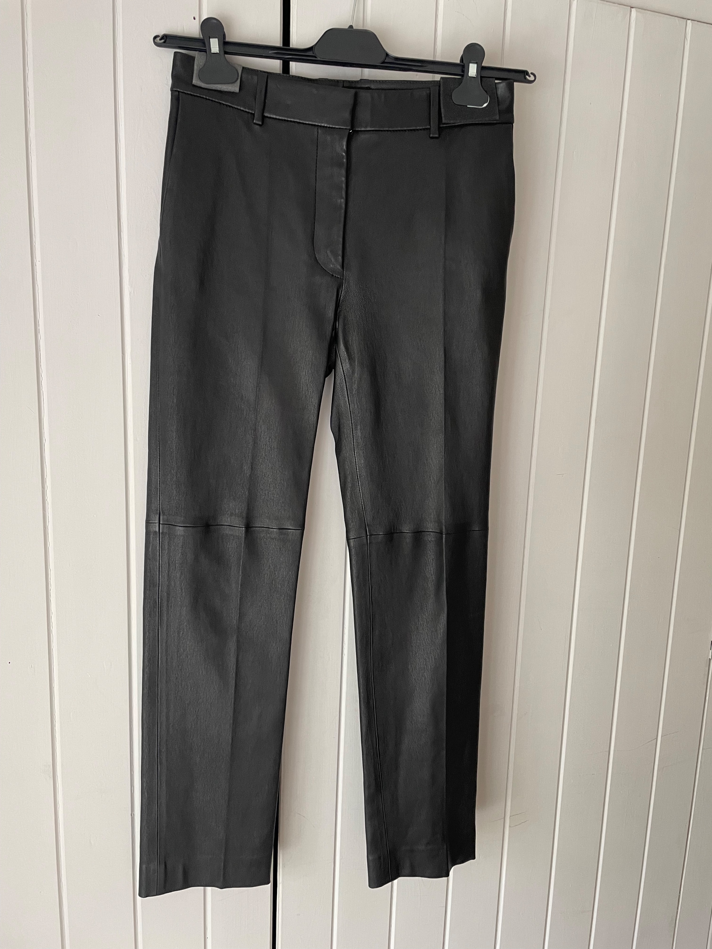 Joseph Coleman Black Stretch Leather Pants Size XS