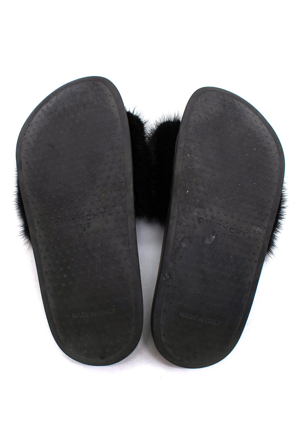 Preowned Givenchy Black Faux Fur Slides Size 36 rubber