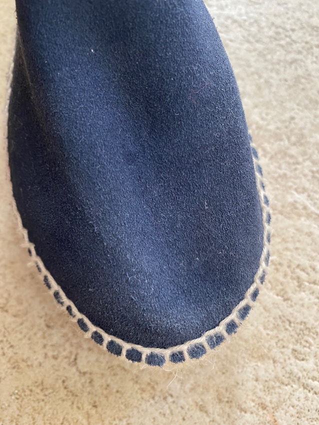 Preowned Manebi Blue Canvas Espadrilles Size 37 suede