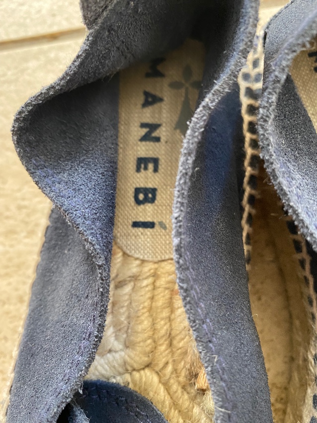 Preowned Manebi Blue Canvas Espadrilles Size 37 suede