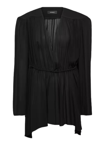 WardrobeNYC Asymmetric Silk Minidress Size M Black