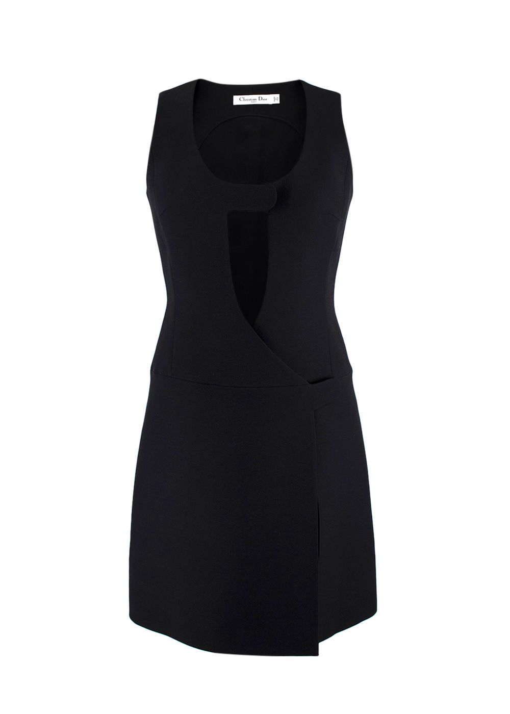 Dior Black Wool  Silk Cut-out Dress Size S