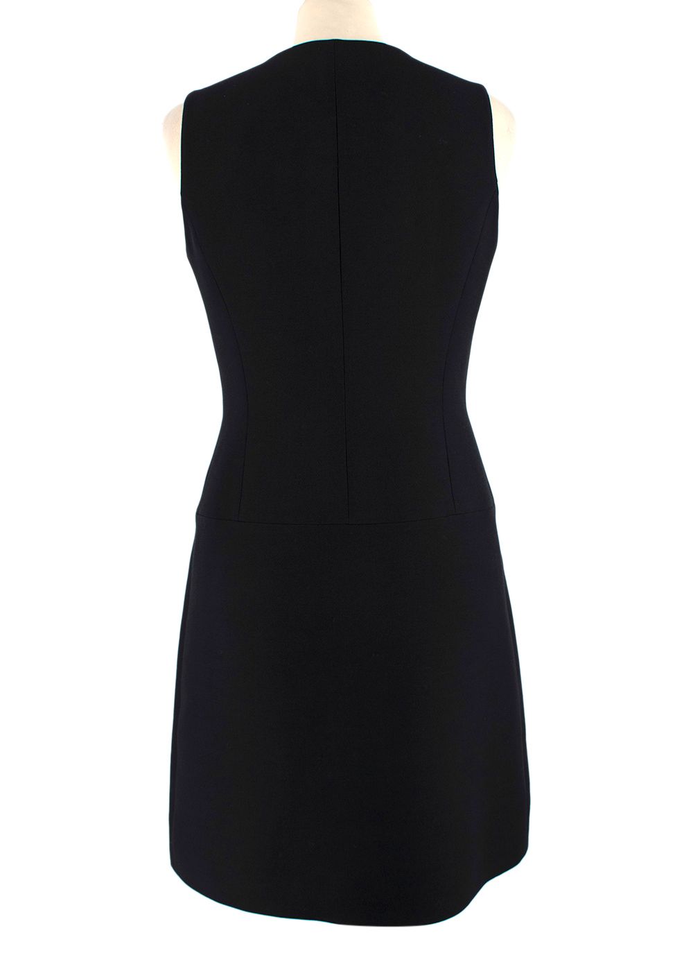 Dior Black Wool  Silk Cut-out Dress Size S