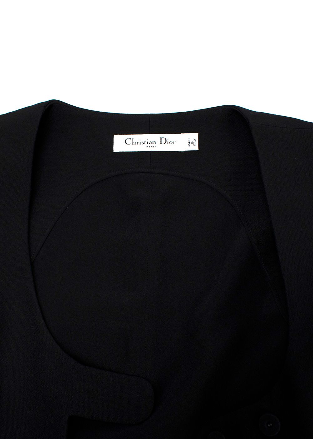 Dior Black Wool  Silk Cut-out Dress Size S