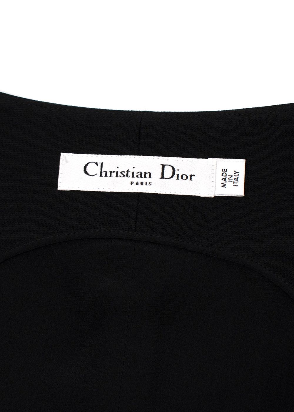 Dior Black Wool  Silk Cut-out Dress Size S