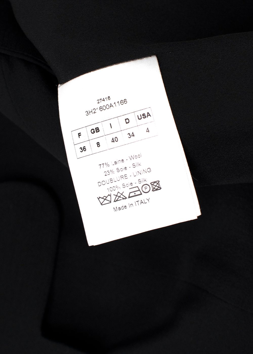 Dior Black Wool  Silk Cut-out Dress Size S