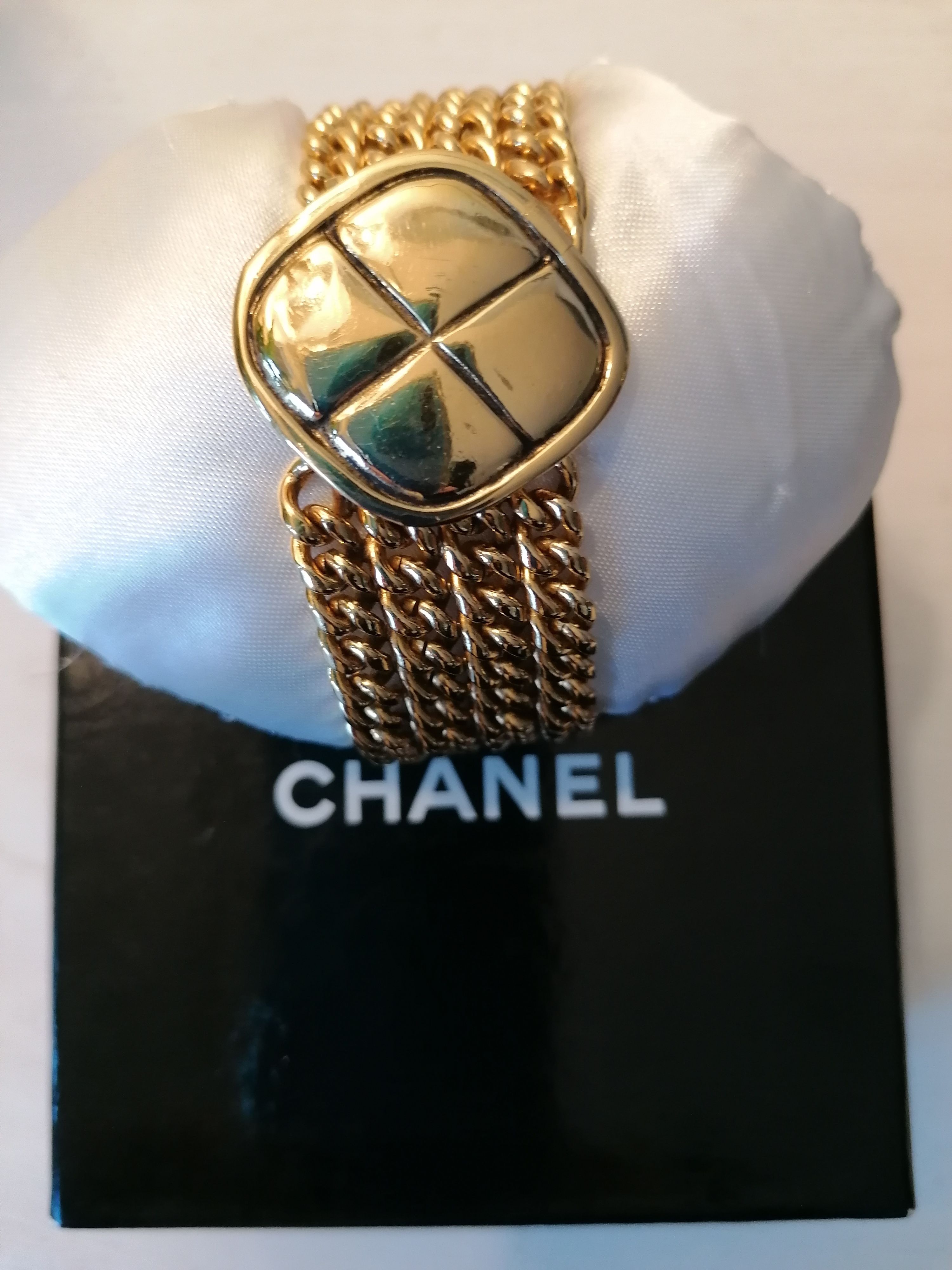 Preowned Chanel Vintage Gold Plated Chain Bracelet gold plate metal