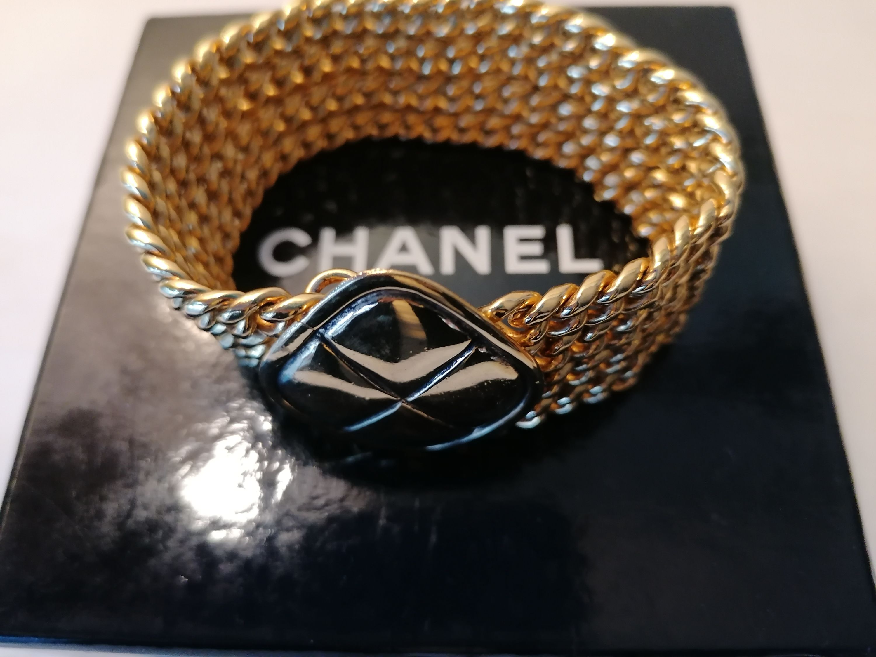 Preowned Chanel Vintage Gold Plated Chain Bracelet gold plate metal