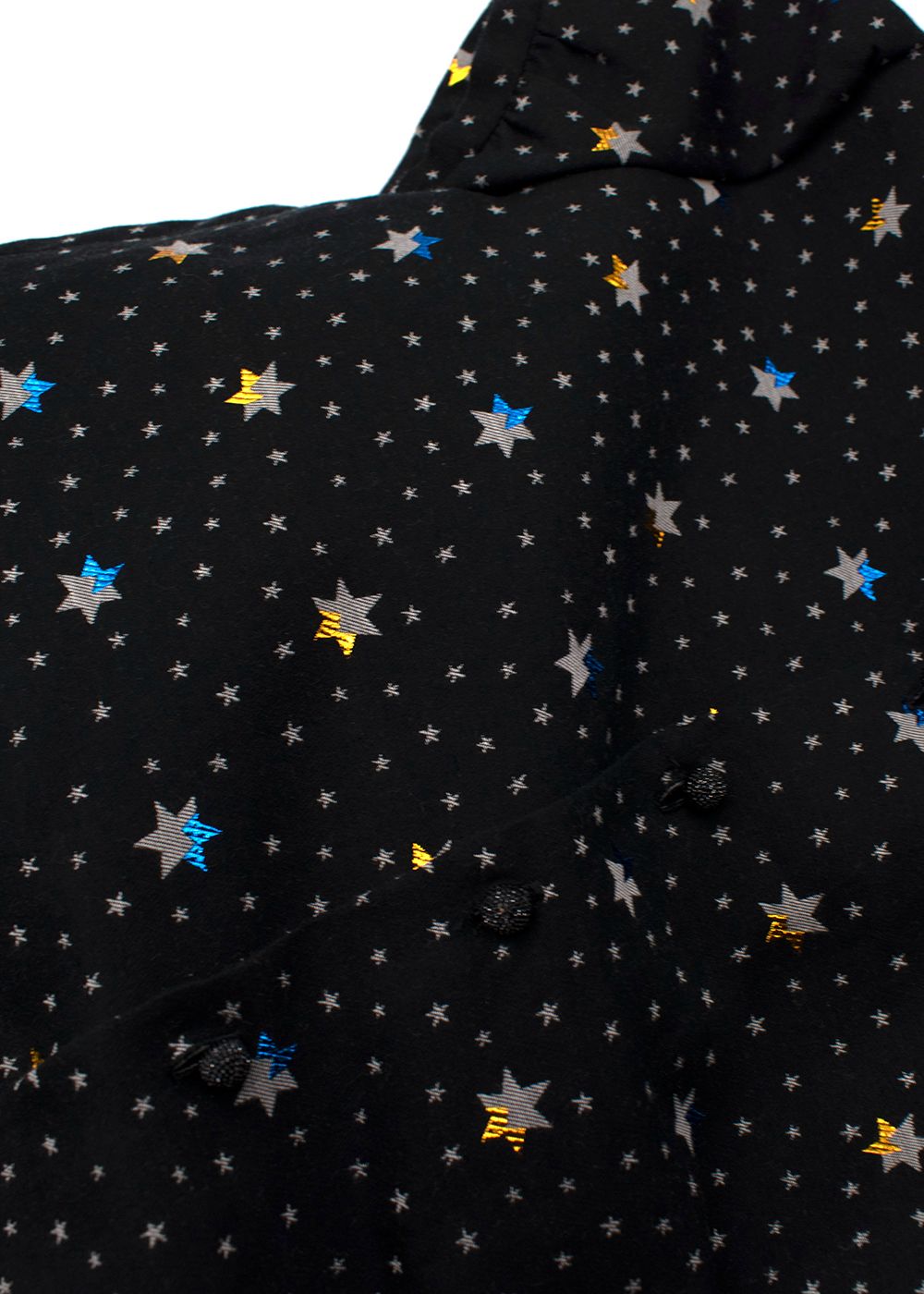 Boys Bonpoint Black Metallic Detail Star Print Embellished Dress Size 10 Years + cotton