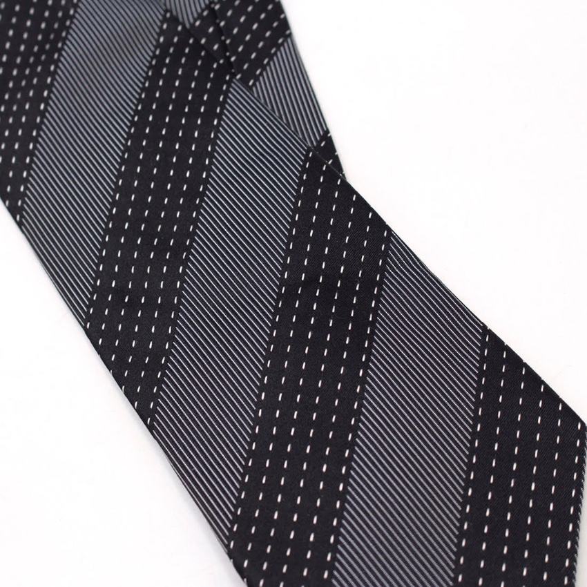 Men's Simon Carter monochrome striped silk-jacquard tie Black silk