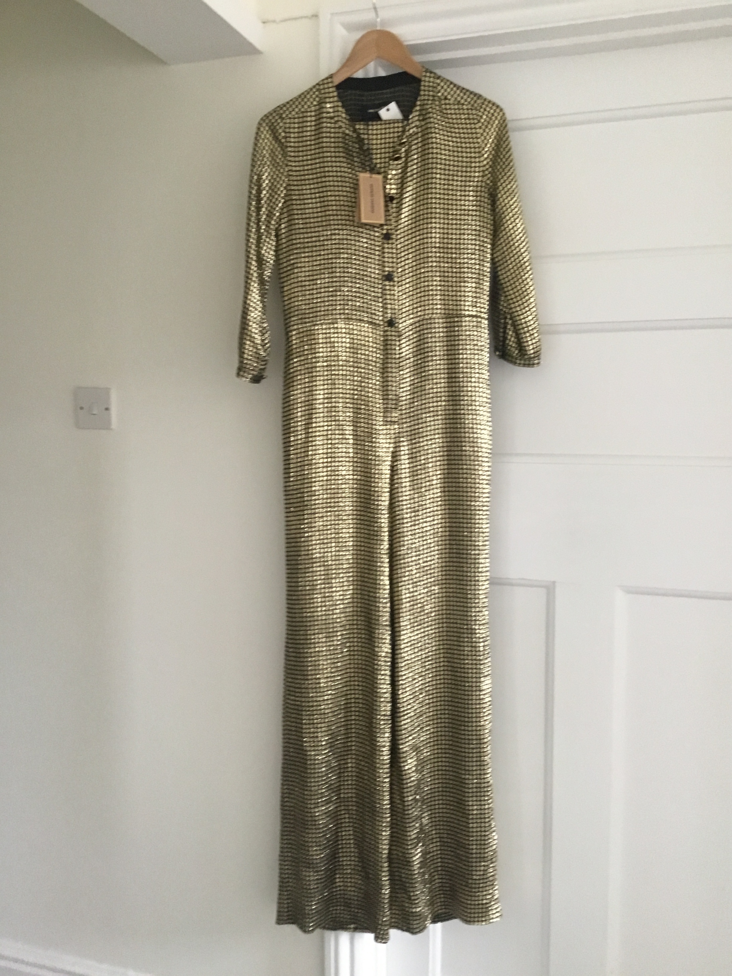 Vanessa Seward Black  gold lurex jumpsuit Size XS Gold and black lurex lurex -see label pictured