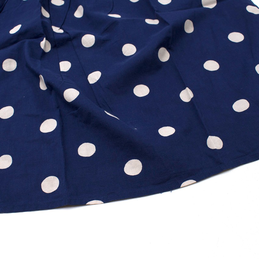 Boys Preowned Bonpoint Girl's Blue Polkadot Top Size 10 Years + cotton