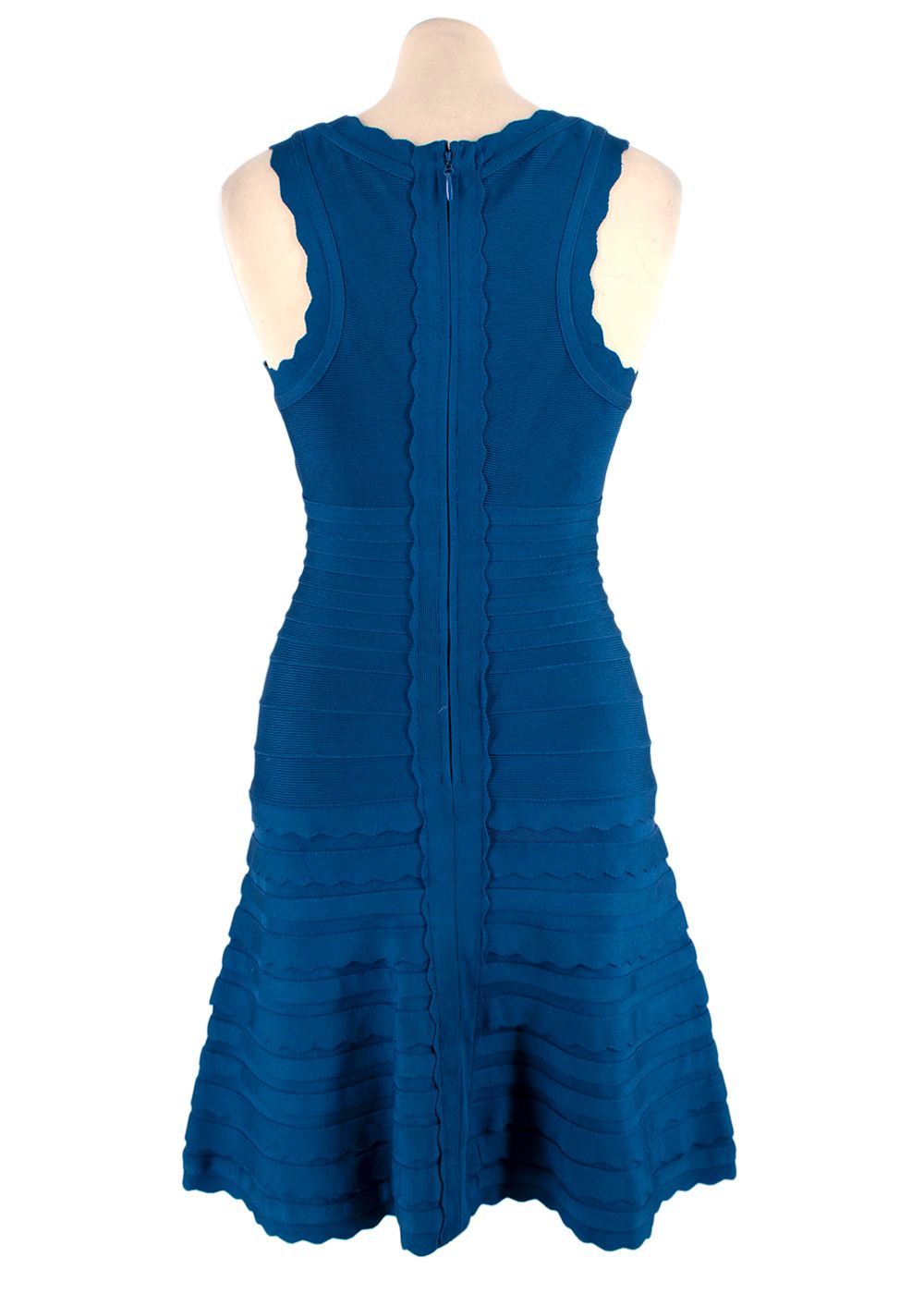 Preowned Herve Leger Blue Bandage Dress Size XS polyester