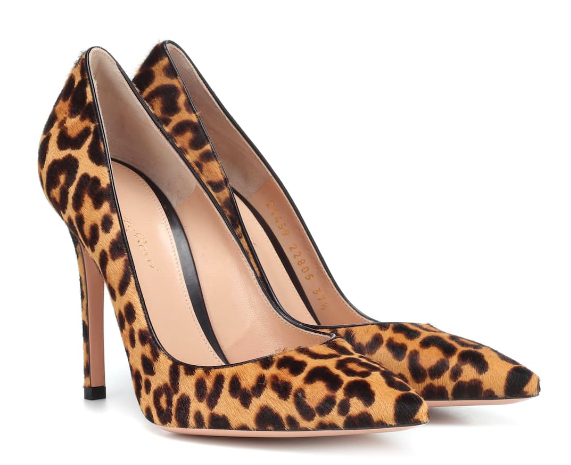 Gianvito Rossi Gianvito leopard-print calf hair pumps Size 385 Animal Print pony style calfskin