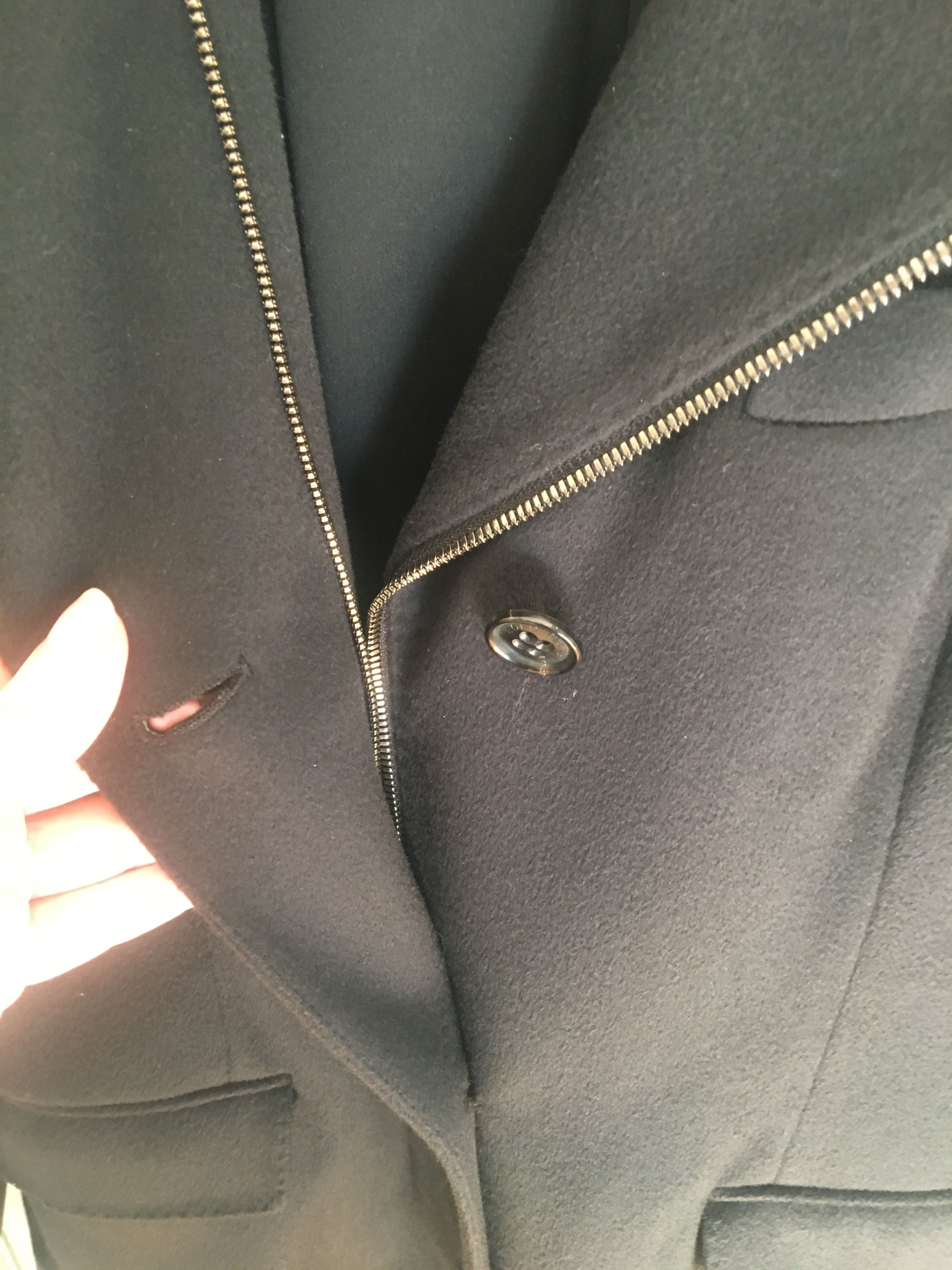 Preowned Loro Piana Black Stormproof Single Breasted Cashmere Coat Size S cashmere lp stormproof fabric