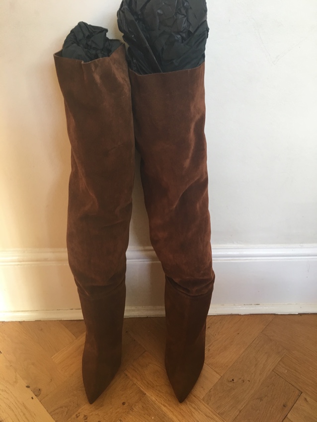 Saint Laurent Niki suede over-the-knee boots Size 41 Tan/Brown