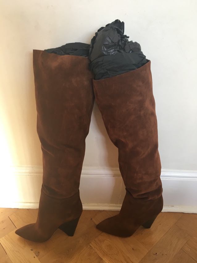 Saint Laurent Niki suede over-the-knee boots Size 41 Tan/Brown