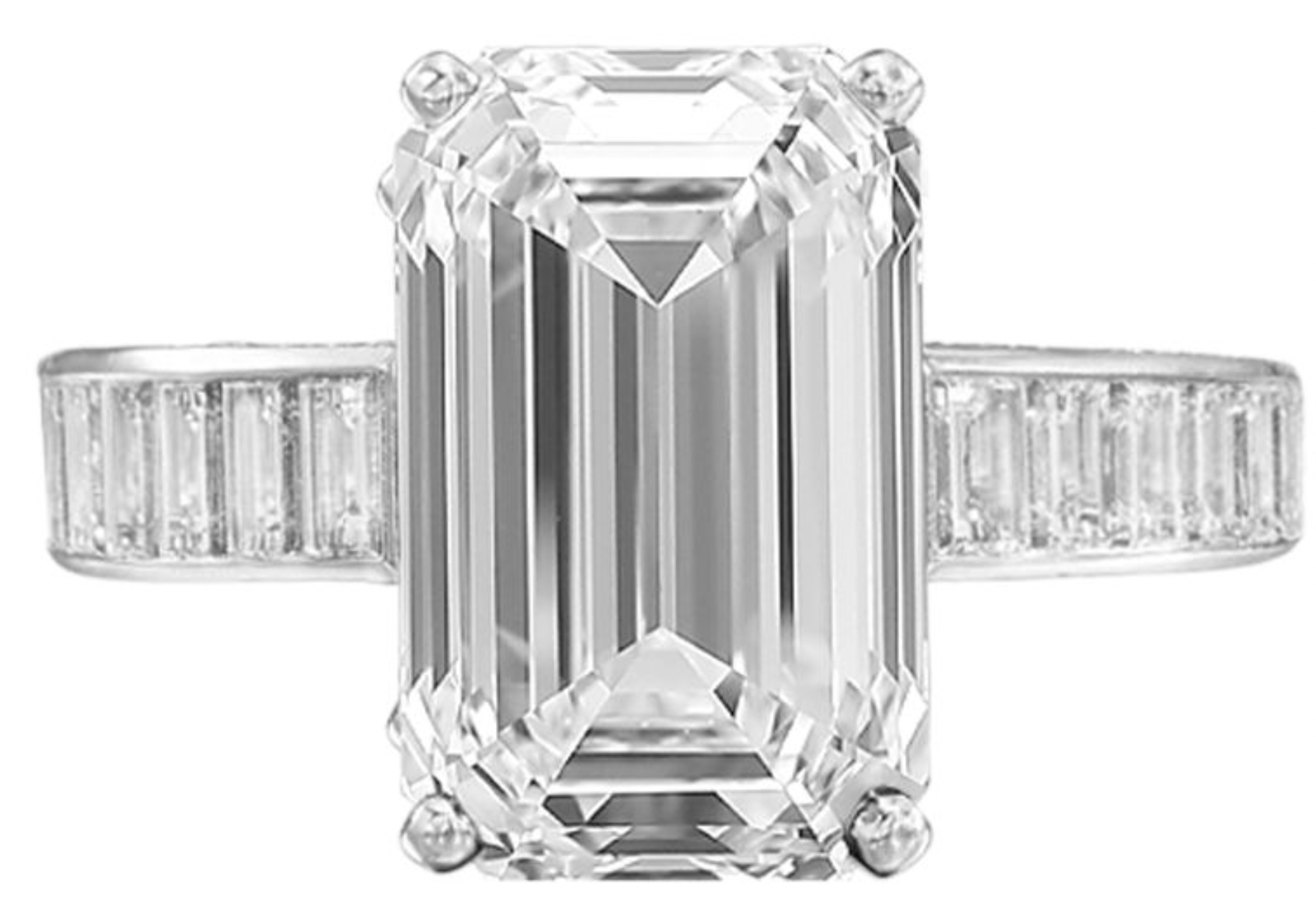 Verde 4ct IGI Certified Lab Grown Emerald Cut Diamond Ring White Gold k white gold/lab-grown diamond