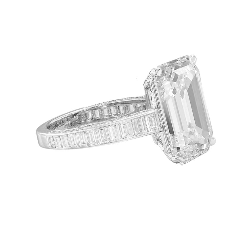 Verde 4ct IGI Certified Lab Grown Emerald Cut Diamond Ring White Gold k white gold/lab-grown diamond