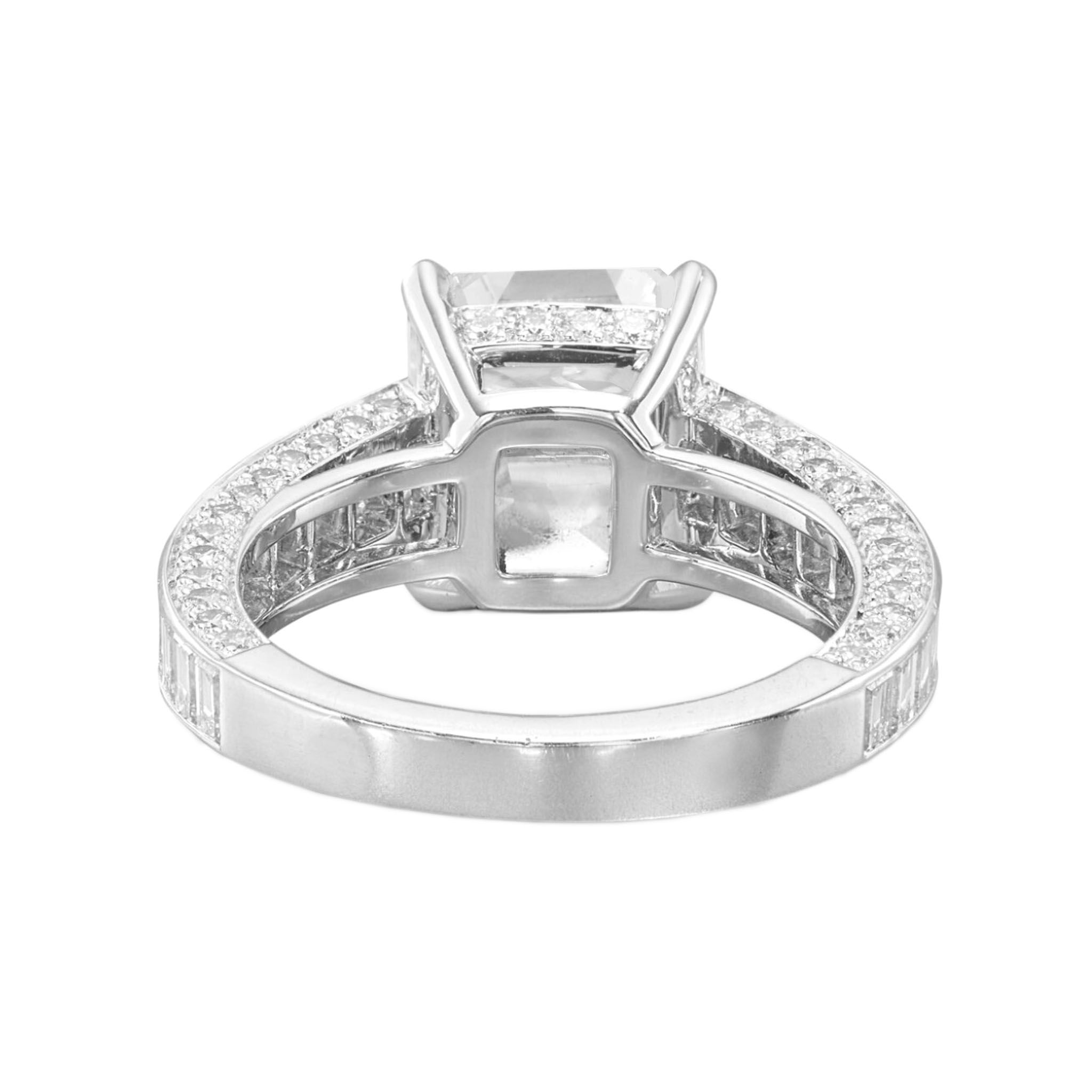 Verde 4ct IGI Certified Lab Grown Emerald Cut Diamond Ring White Gold k white gold/lab-grown diamond