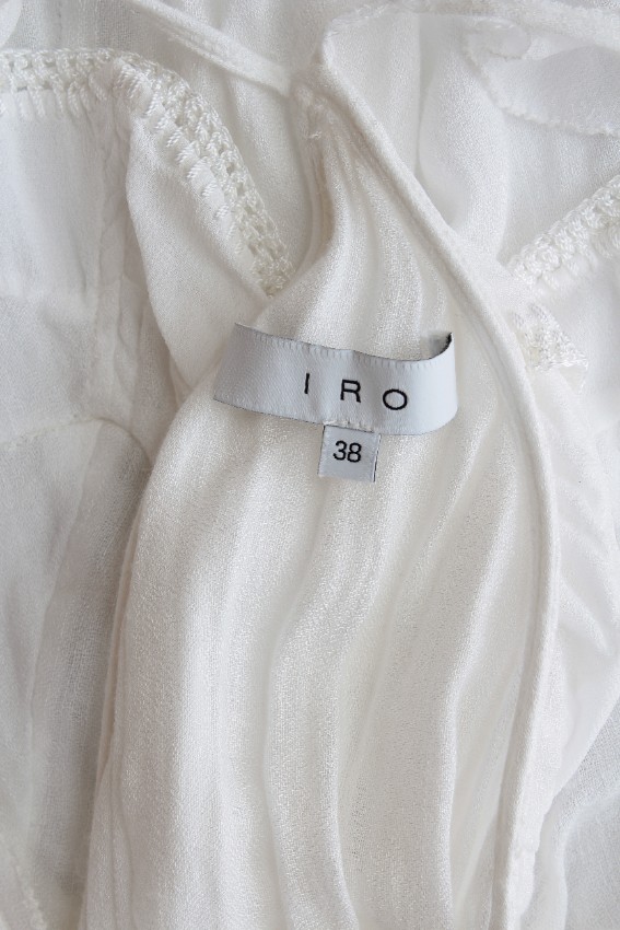 Preowned Iro White Chana Ruffled Top Size S viscose