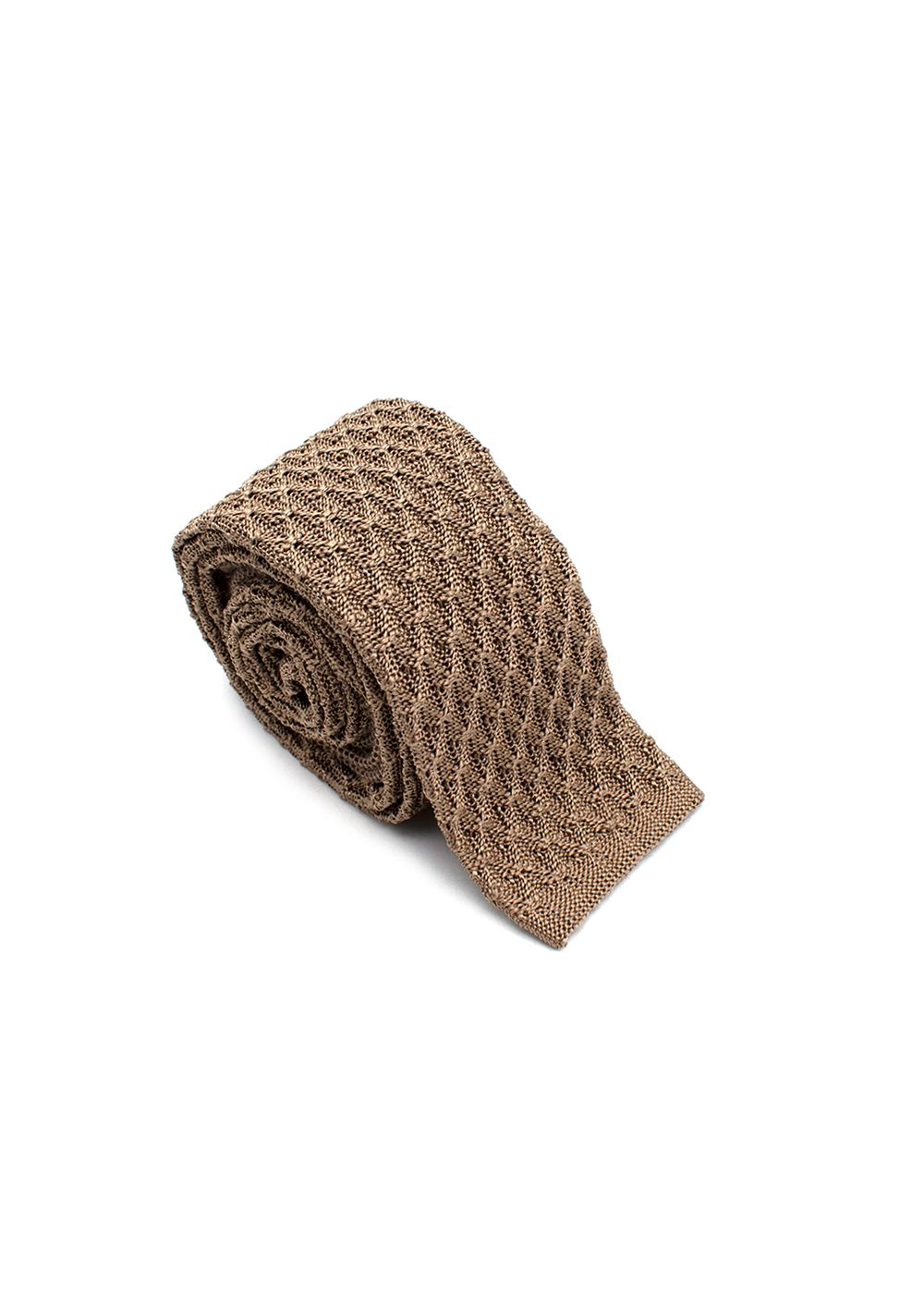 Men's Richard James Savile Row Gold Knitted Silk Square Tie