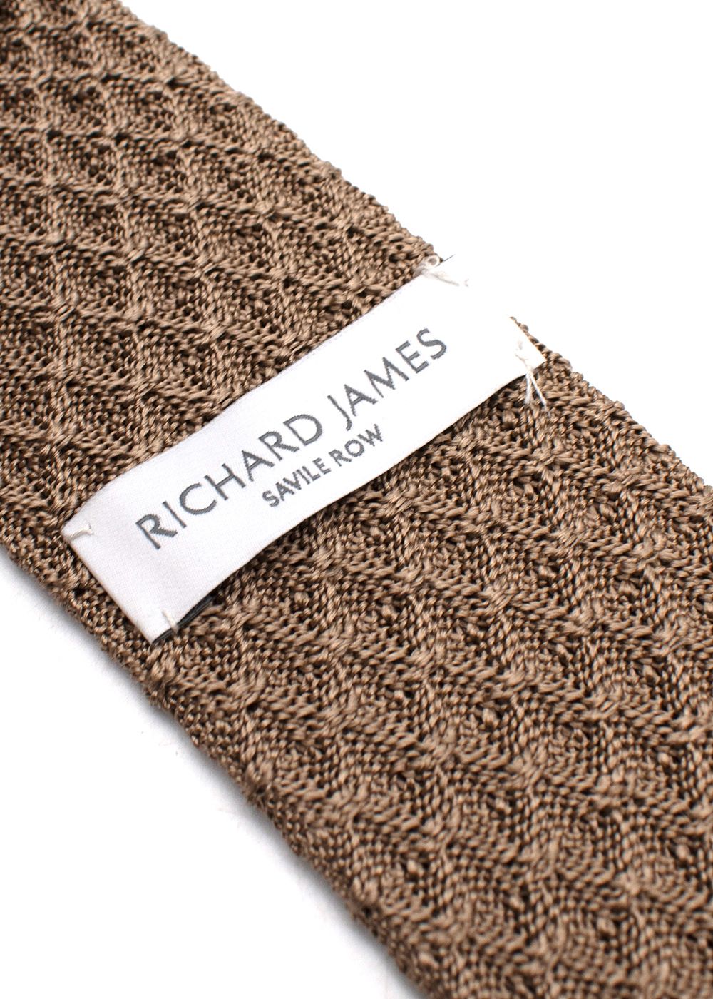 Men's Richard James Savile Row Gold Knitted Silk Square Tie