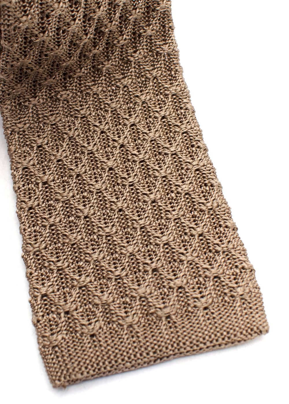 Men's Richard James Savile Row Gold Knitted Silk Square Tie