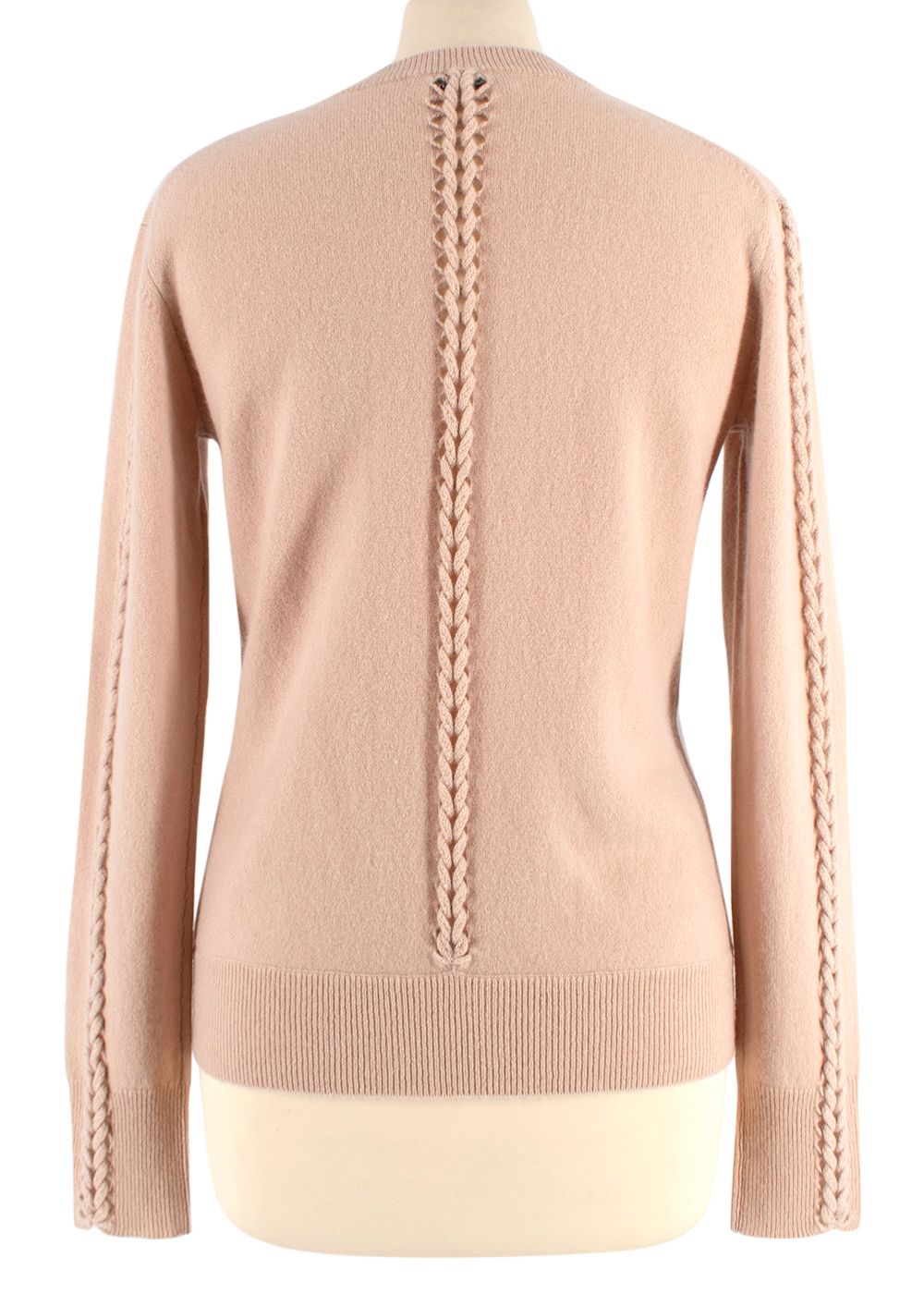 Preowned Altuzarra beige cashmere braided trim jumper Size XS